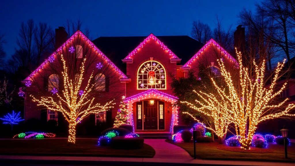 Kirkwood house with professional Christmas lights installation