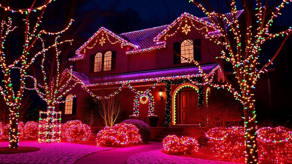 Kirkwood home illuminated with colorful Christmas lights