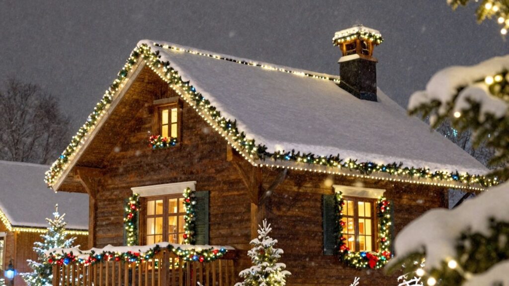 House decorated with Christmas lights in St. Peters.